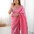 Pink Color Thread With Sequence Work Gold Crush Silk Saree