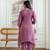 Stylish pink ethnic kurta set with heavy floral embroidery