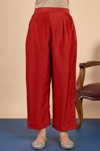 Rust women kurta pant dupatta set