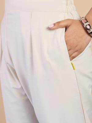 White women khadi cotton kurta pant set 4