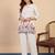 White women khadi cotton kurta pant set