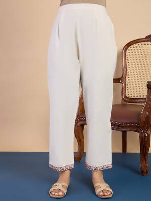 White women khadi cotton kurta pant set 4