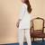 White women khadi cotton kurta pant set