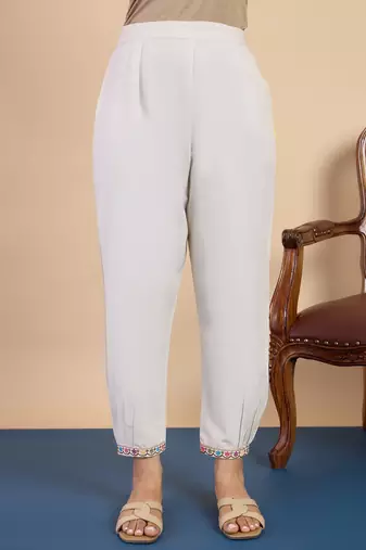 White women khadi cotton kurta pant set