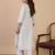 White women khadi cotton kurta pant set