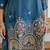 Stylish blue ethnic kurta set with heavy floral embroidery