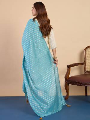 Cream women kurta pant dupatta set 2