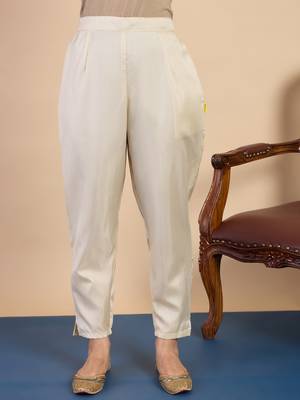 Cream women kurta pant dupatta set 4