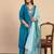 Teal women kurta pant dupatta set