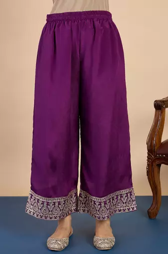 Purple women kurta pant dupatta set