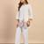 White women khadi cotton kurta pant set