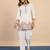 White women khadi cotton kurta pant set