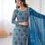Teal Color Thread With Sequence Work Faux Georgette Lehenga Top Dupatta Set