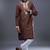 Brown embroidered, mirror silk kurta pant