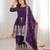 Purple color fendy satin silk embroidery work party wear salwar suit