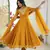 Yellow color faux georgette embroidery work wedding wear gown