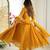 Yellow color faux georgette embroidery work wedding wear gown