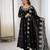 Black color crunchy silk embroidery work wedding wear gown
