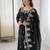 Black color crunchy silk embroidery work wedding wear gown