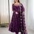 Wine color crunchy silk embroidery work wedding wear gown