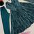 Teal color mal chanderi silk hand embroidery work long gown
