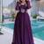 Tantalizing Wine Bead Work Georgette Event Wear Gown