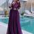 Tantalizing Wine Bead Work Georgette Event Wear Gown