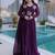Tantalizing Wine Bead Work Georgette Event Wear Gown