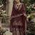 Maroon fendy silk heavy embroidery work party wear sharara suit