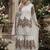 White fendy silk heavy embroidery work party wear sharara suit