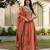 Orange color vichitra silk designer party wear long gown