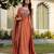 Orange color vichitra silk designer party wear long gown