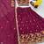 Plum Color Embroidery Coding Thread Chinon Lahenga Choli Set