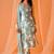 Sea green color designer chinnon silk digital print kurt