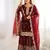 Maron color fendy silk embroidery work wedding wear salwar suit