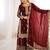 Maron color fendy silk embroidery work wedding wear salwar suit