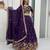 Purple Color Embroidery Coding Thread Chinon Lahenga Choli Set