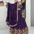 Purple Color Embroidery Coding Thread Chinon Lahenga Choli Set