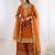 Orange color fendy silk embroidery work wedding wear salwar suit