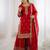 Red color fendy silk embroidery work wedding wear salwar suit