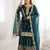 Teal color fendy silk embroidery work wedding wear salwar suit