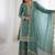 Turquoise color fendy silk embroidery work wedding wear salwar suit