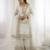 White color fendy silk embroidery work wedding wear salwar suit