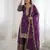 Wine color fendy silk embroidery work wedding wear salwar suit
