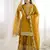 Yellow color fendy silk embroidery work wedding wear salwar suit