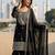 Black color gimmychu silk embroidery work wedding wear salwar suit