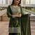 Green color gimmychu silk embroidery work wedding wear salwar suit