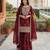 Maroon color gimmychu silk embroidery work wedding wear salwar suit
