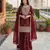 Maroon color gimmychu silk embroidery work wedding wear salwar suit