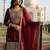 Maroon color gimmychu silk embroidery work wedding wear salwar suit